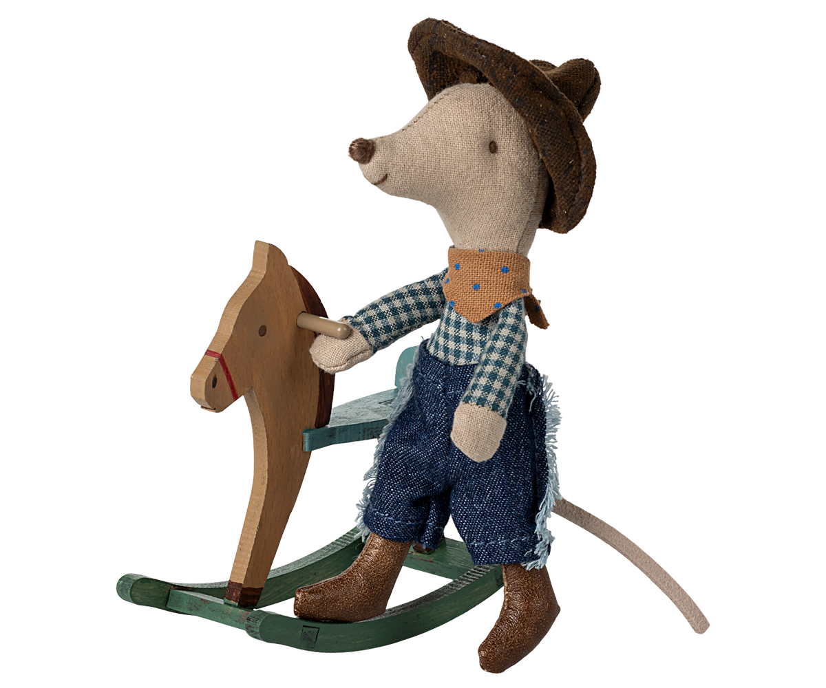 Cowboy Mouse on Rocking Horse